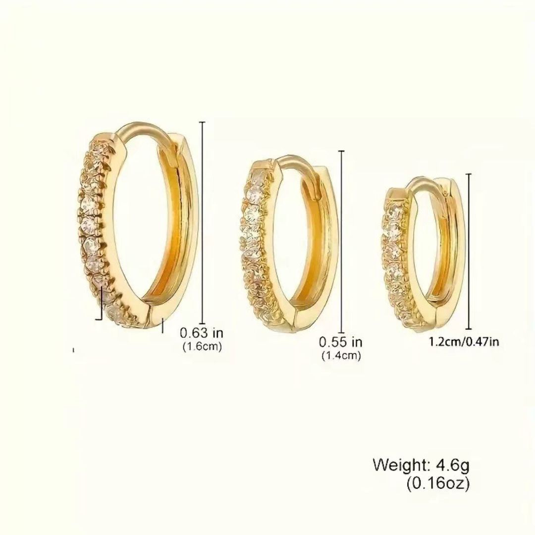 Dainty CZ Huggie Hoops Earring