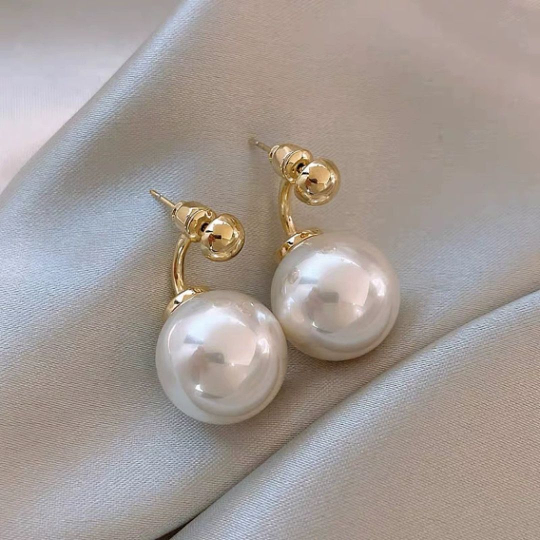 J-Hoop Pearl Dangle Earrings