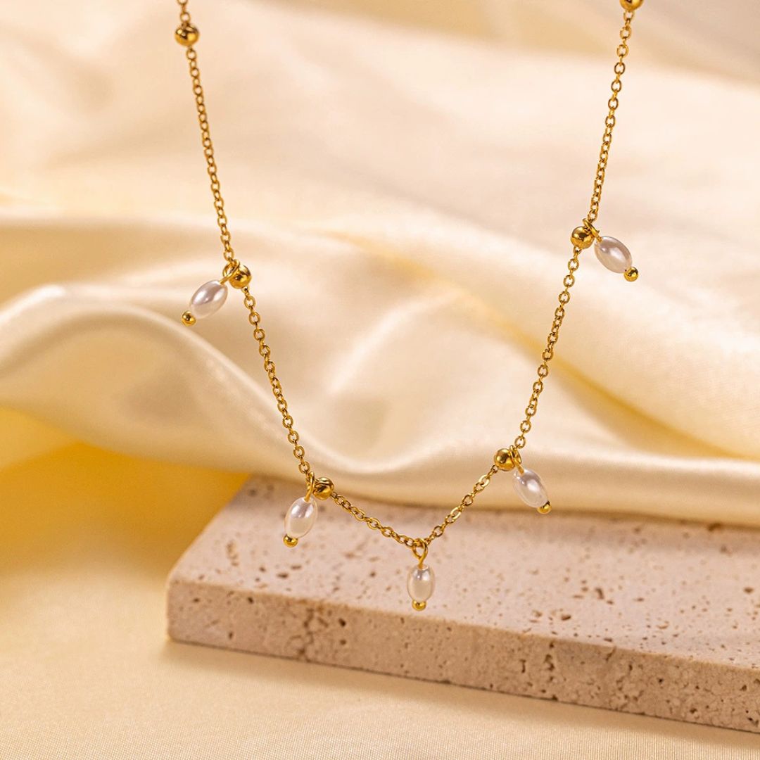 Pearl Path Dainty Necklace