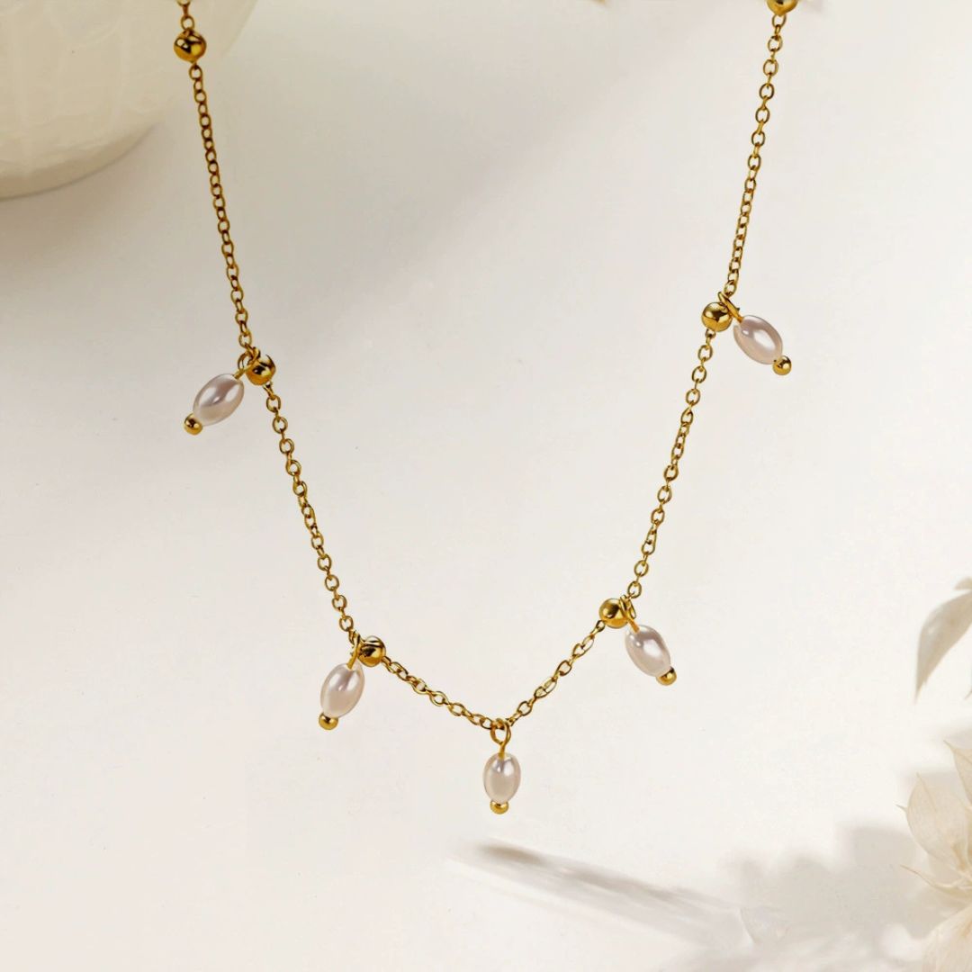 Pearl Path Dainty Necklace