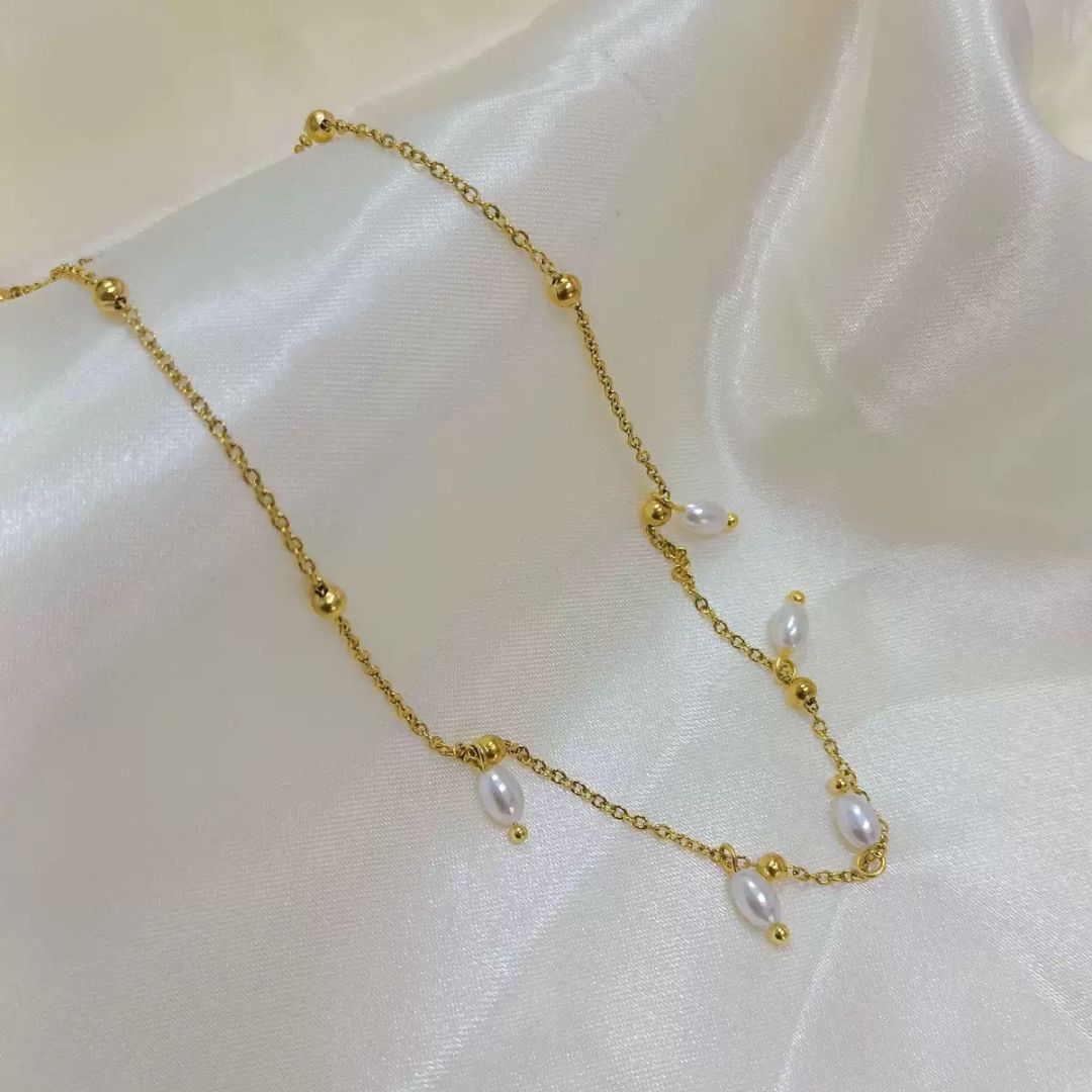 Pearl Path Dainty Necklace