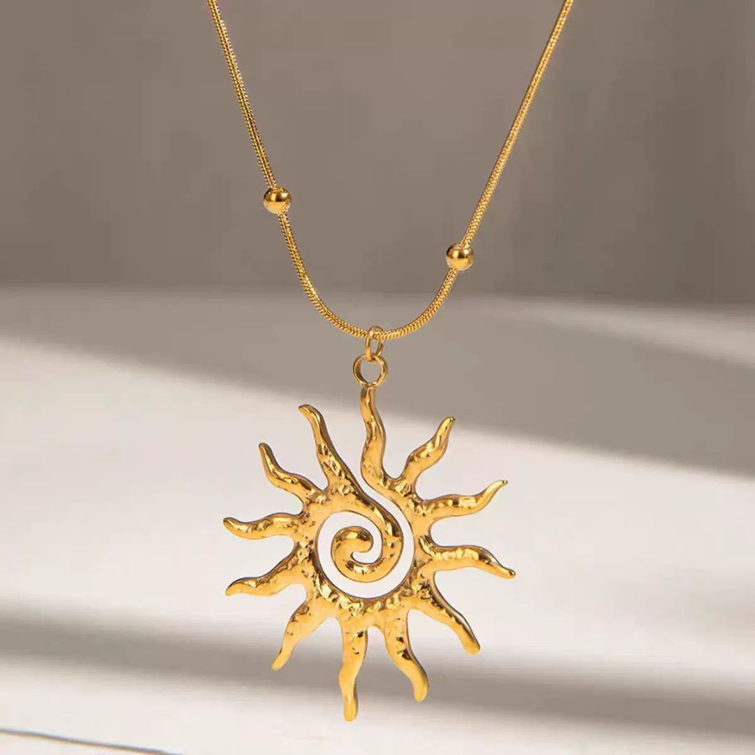 Helios Spiral Ray Necklace