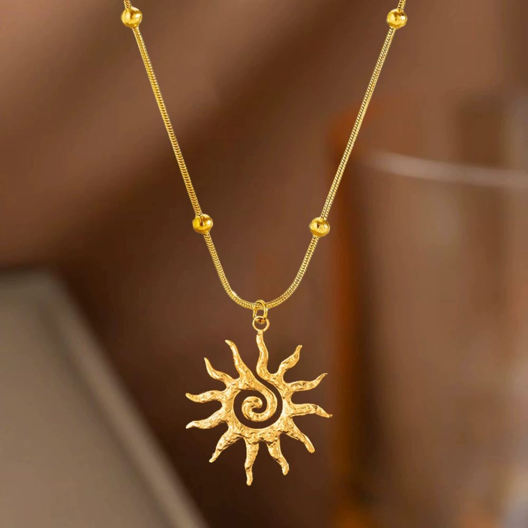 Helios Spiral Ray Necklace
