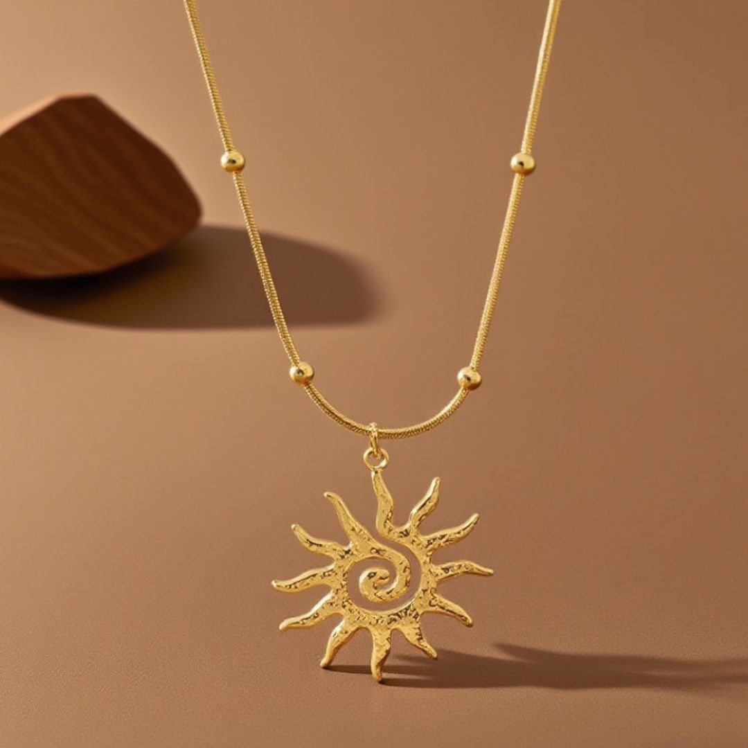 Helios Spiral Ray Necklace