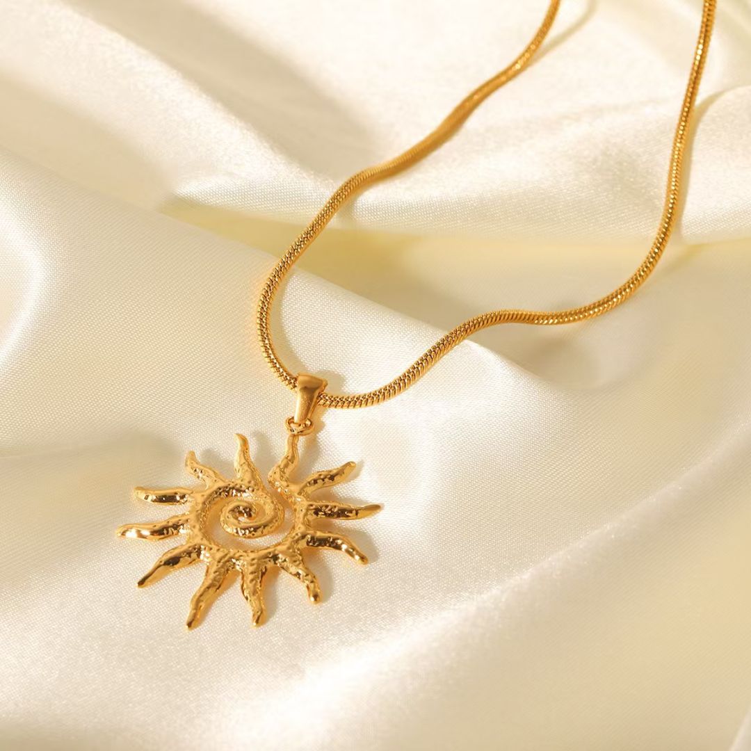 Helios Spiral Ray Necklace