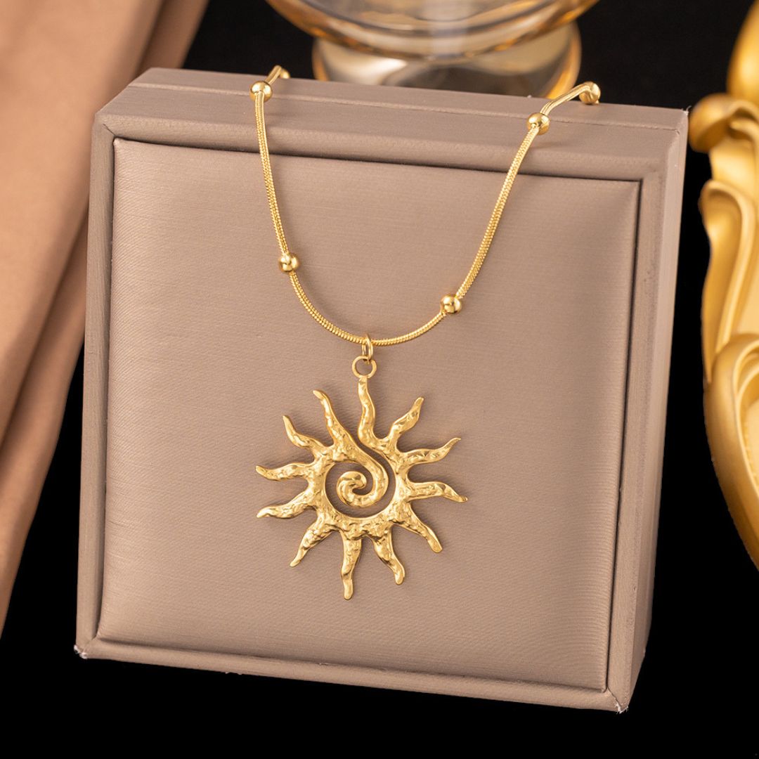 Helios Spiral Ray Necklace