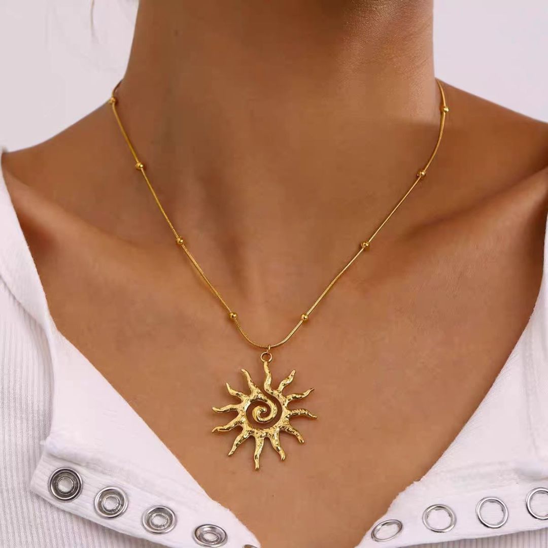 Helios Spiral Ray Necklace