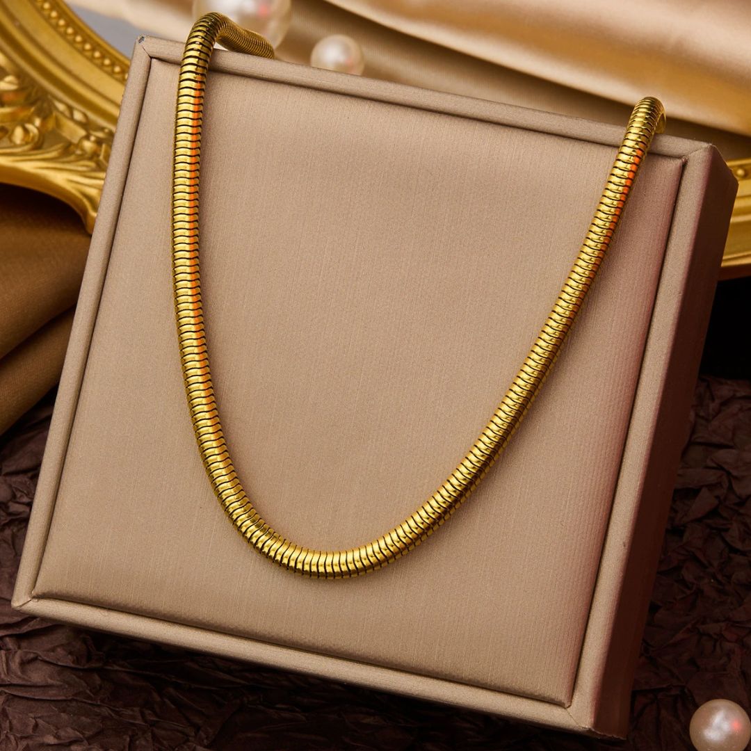 Gilded Coil Statement Necklace