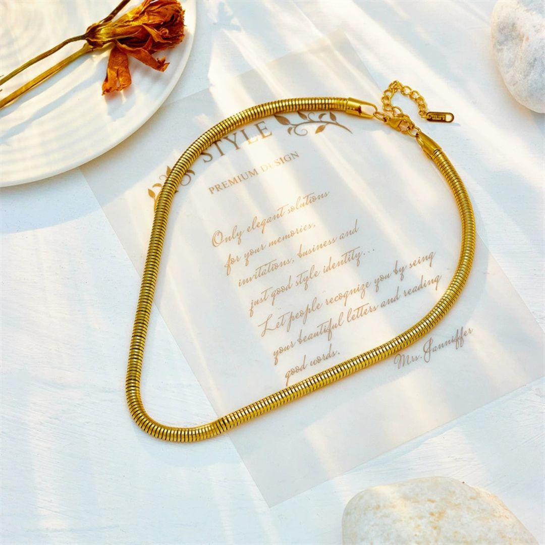 Gilded Coil Statement Necklace