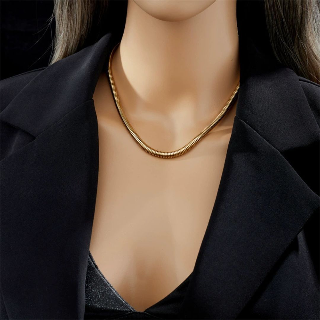 Gilded Coil Statement Necklace