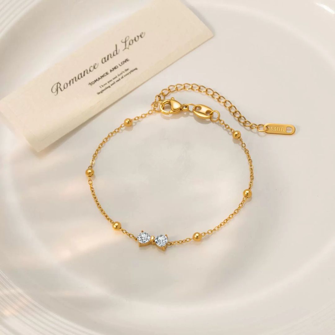 Dainty Multi-Bead Bow Bracelet
