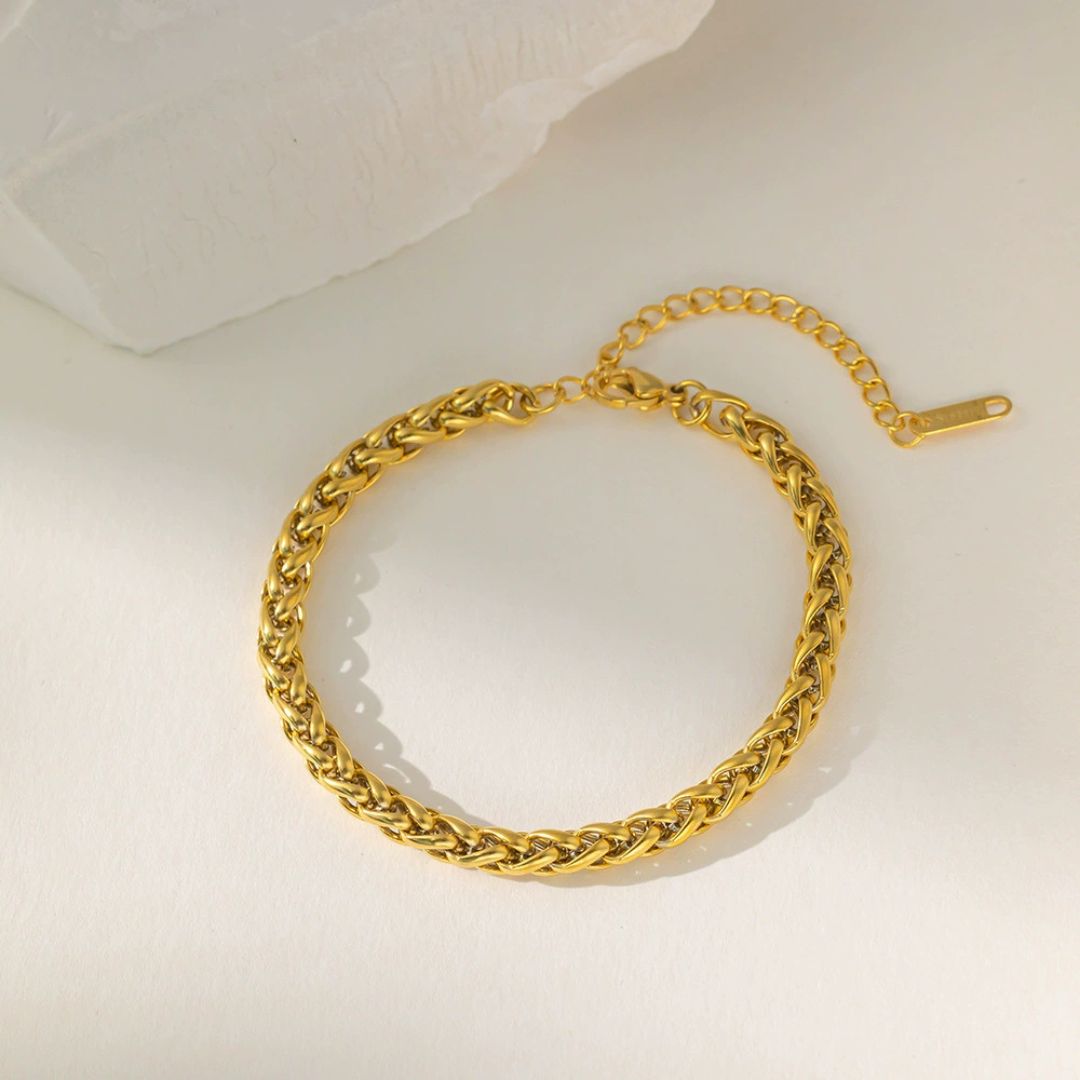 Majestic Braided Gold Link Bracelet