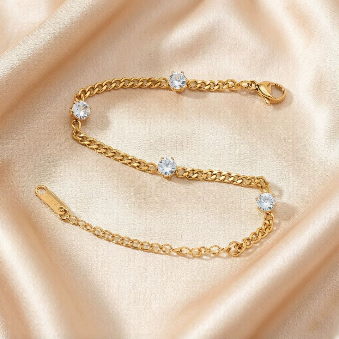 Gilded Sparkle Chain Bracelet