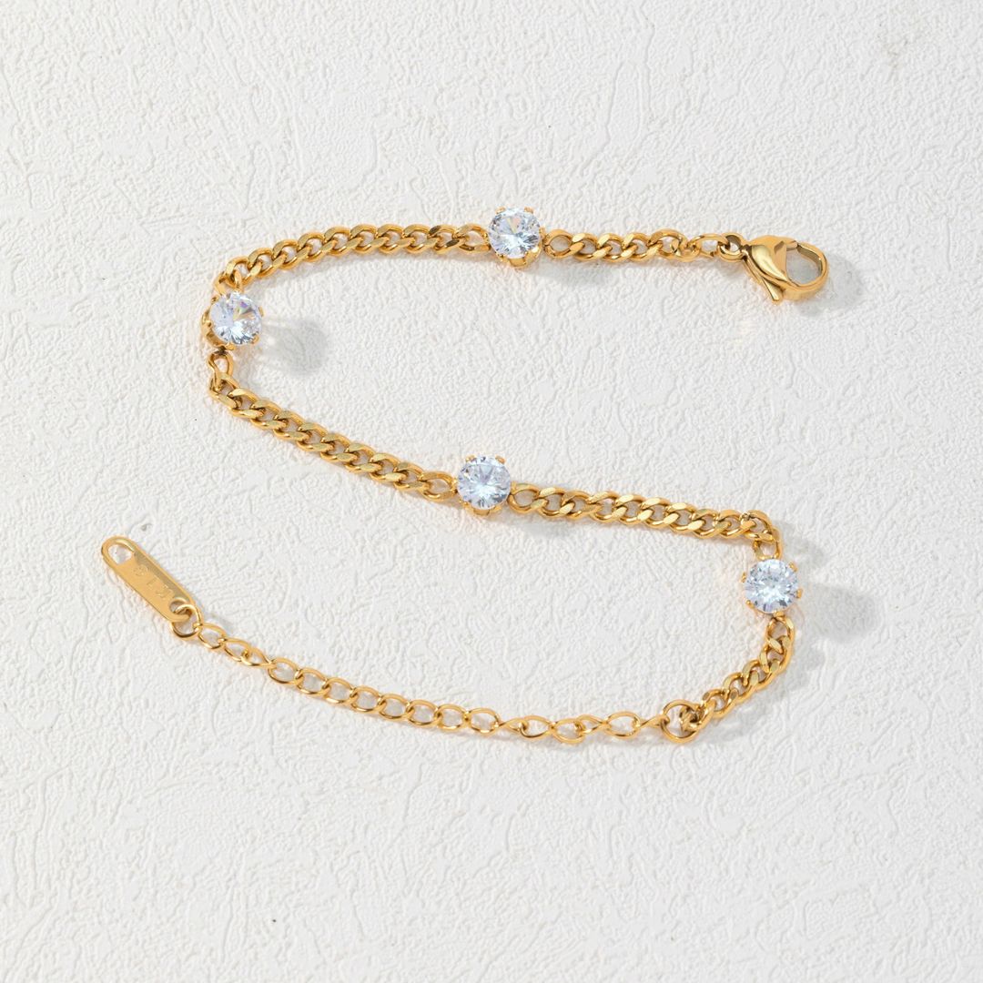 Gilded Sparkle Chain Bracelet