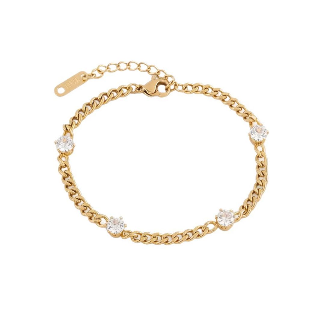 Gilded Sparkle Chain Bracelet