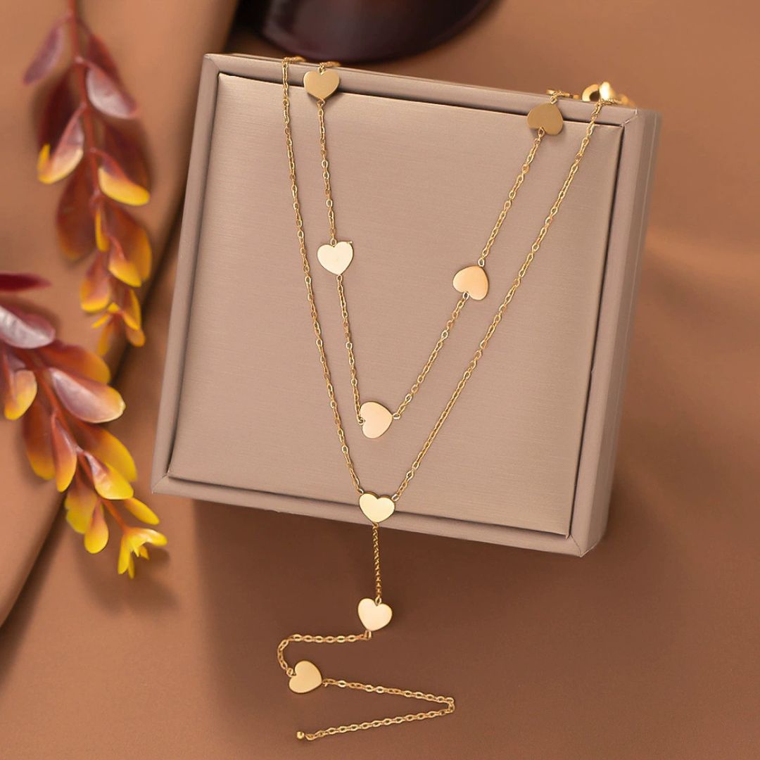 Falling For You Heart Chain Neckalce