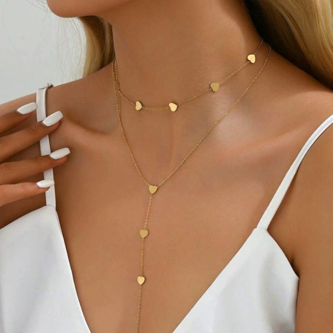 Falling For You Heart Chain Neckalce