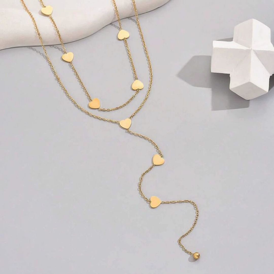 Falling For You Heart Chain Neckalce