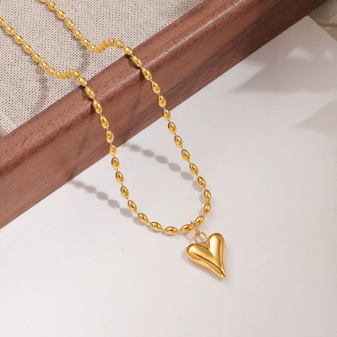 Floating Heart Bead Necklace