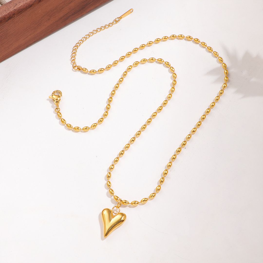 Floating Heart Bead Necklace