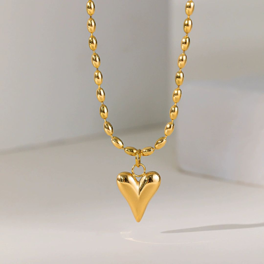 Floating Heart Bead Necklace