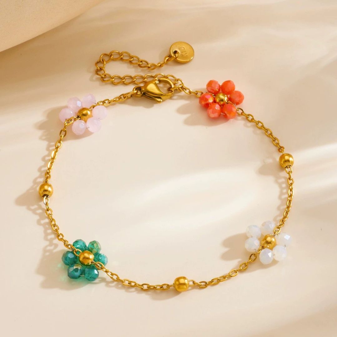 Sunset Gold Daisy Bracelet