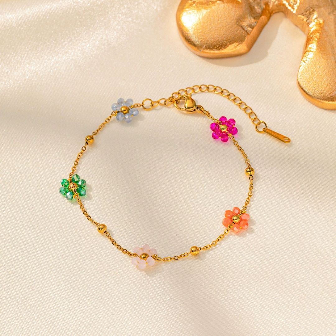 Sunset Gold Daisy Bracelet