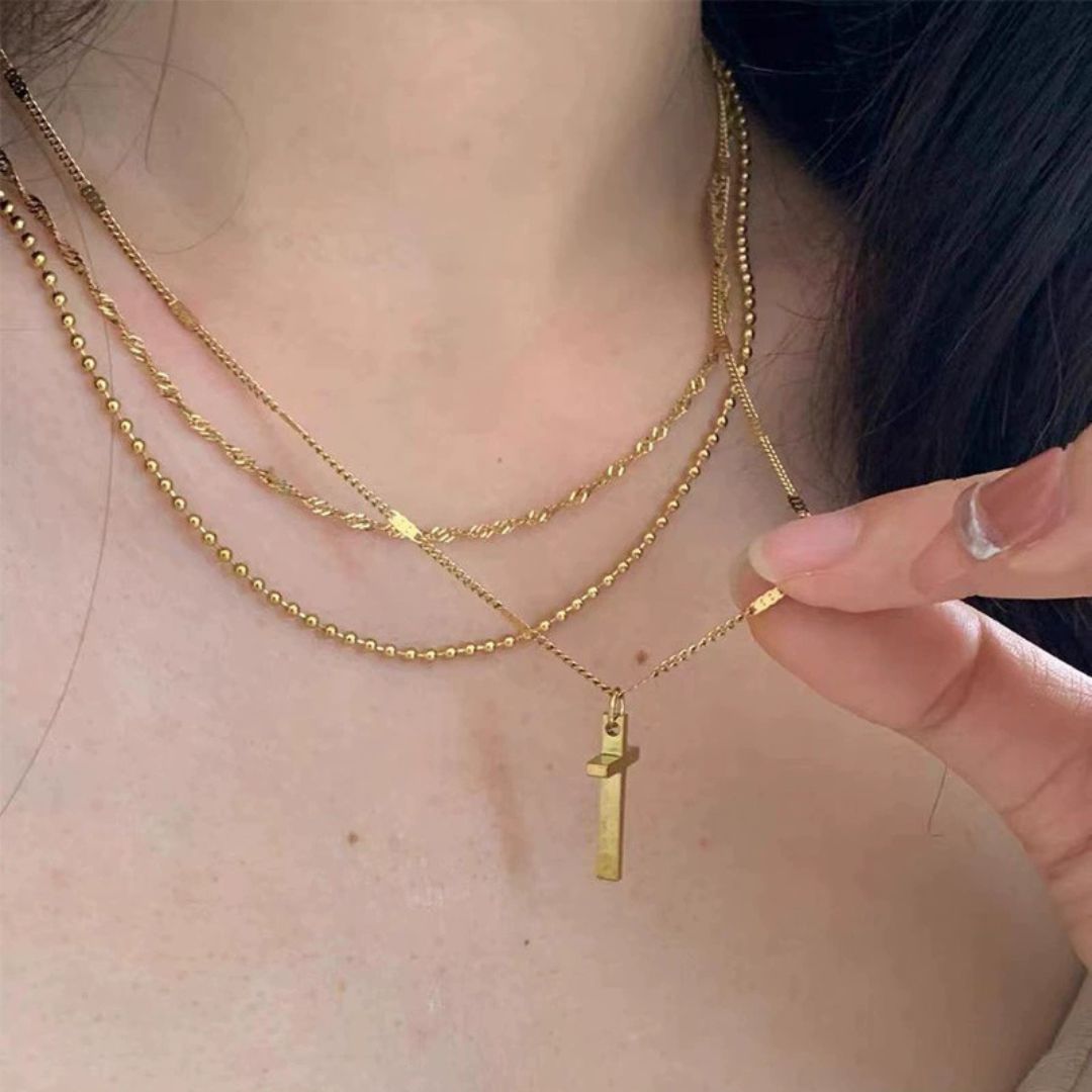 Trinity Layered Cross Necklace