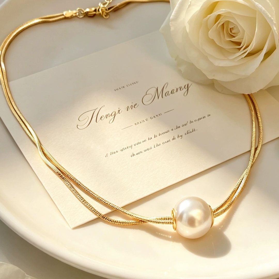 Opulent Pearl Slider Necklace