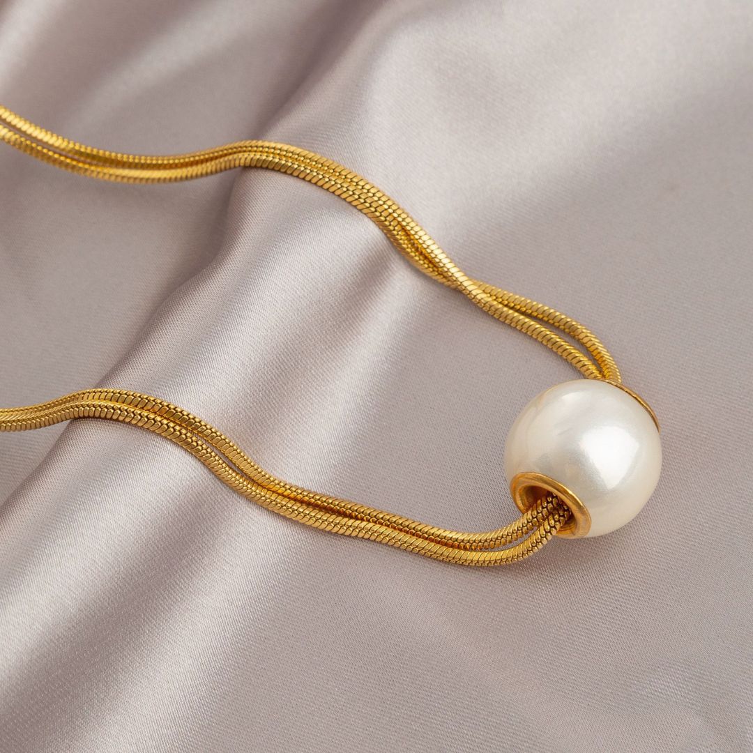 Opulent Pearl Slider Necklace