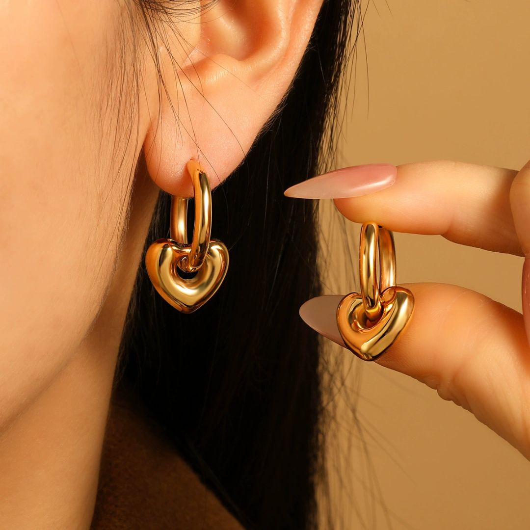 Minimalist Heart Braid Earring