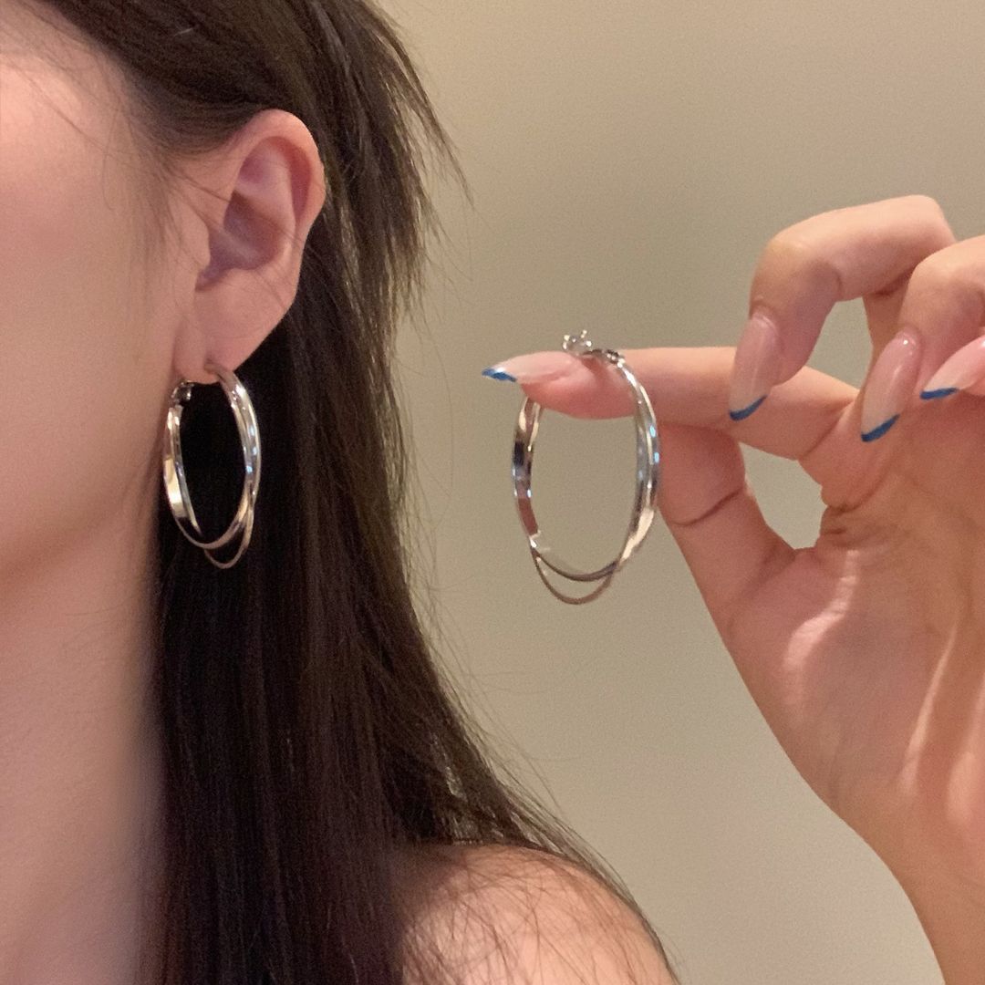 Dual Orbit Hoop Earrings