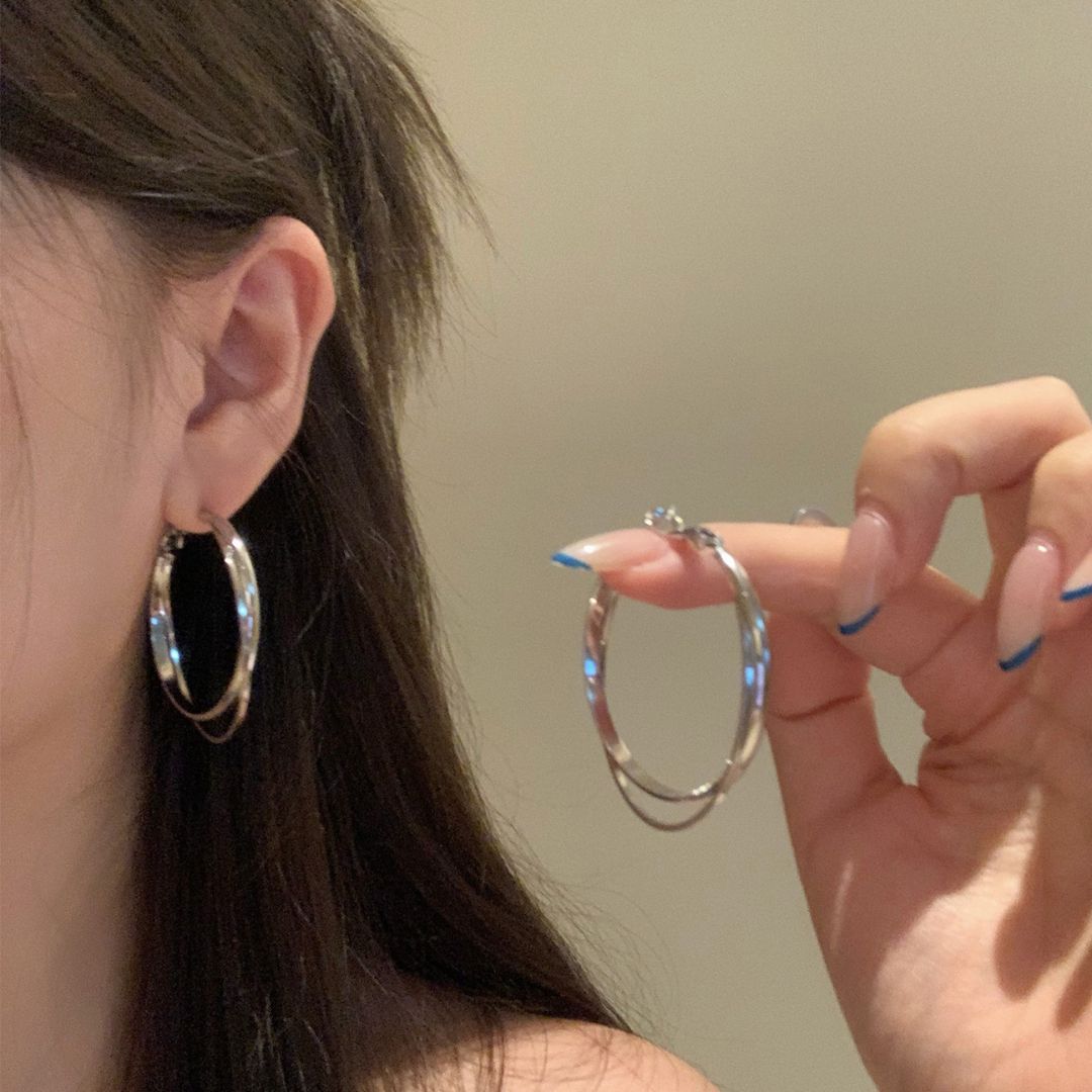 Dual Orbit Hoop Earrings