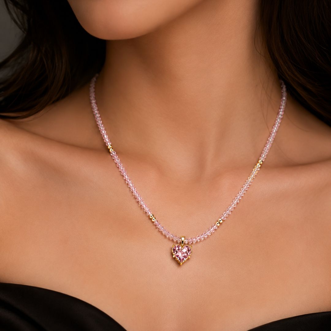 Dainty Crystal Love Necklace