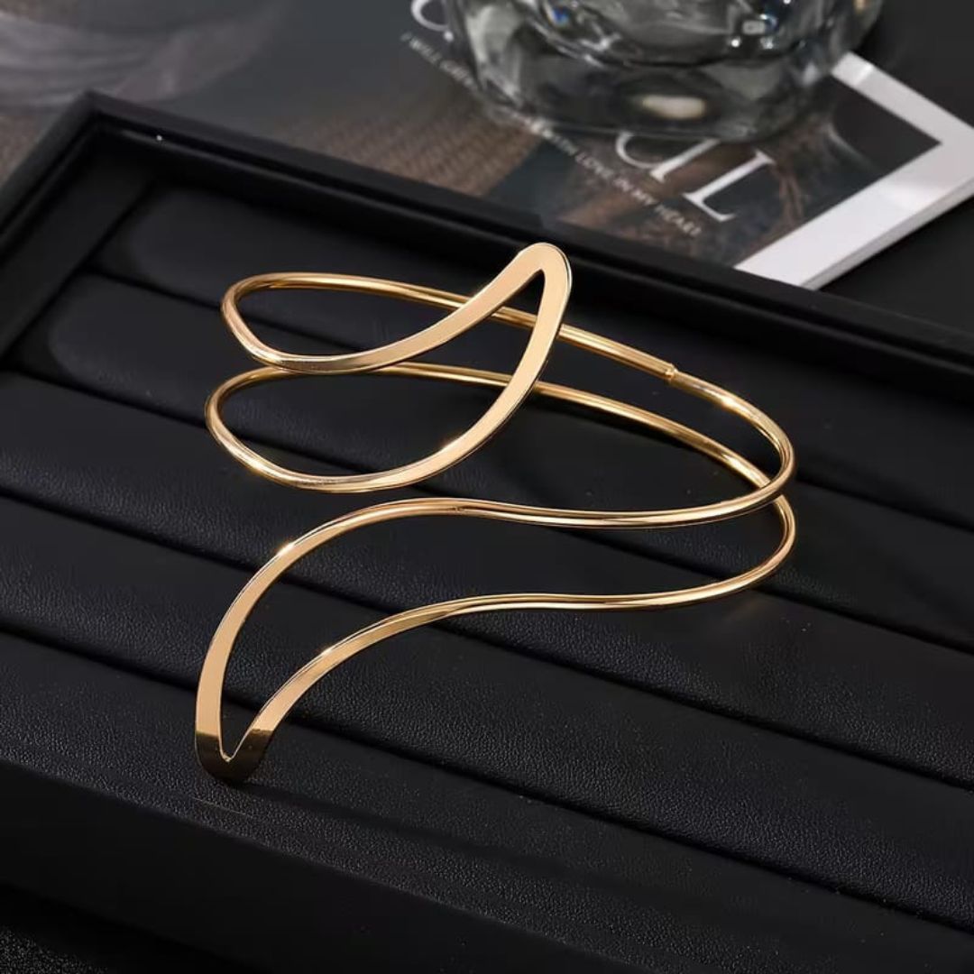 Gilded S-Curve Arm Cuff