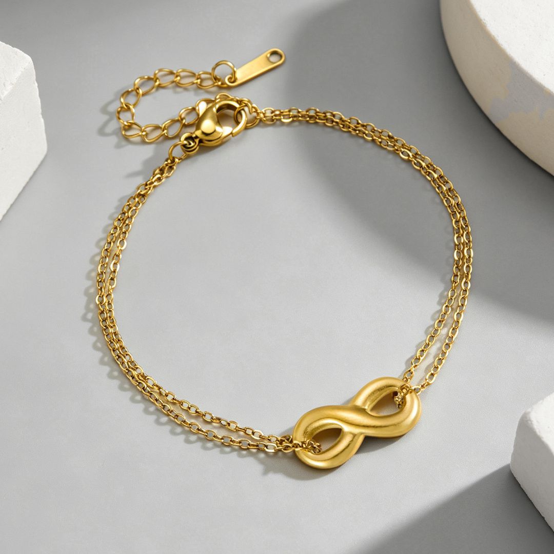 Double Chain Infinity Bracelet