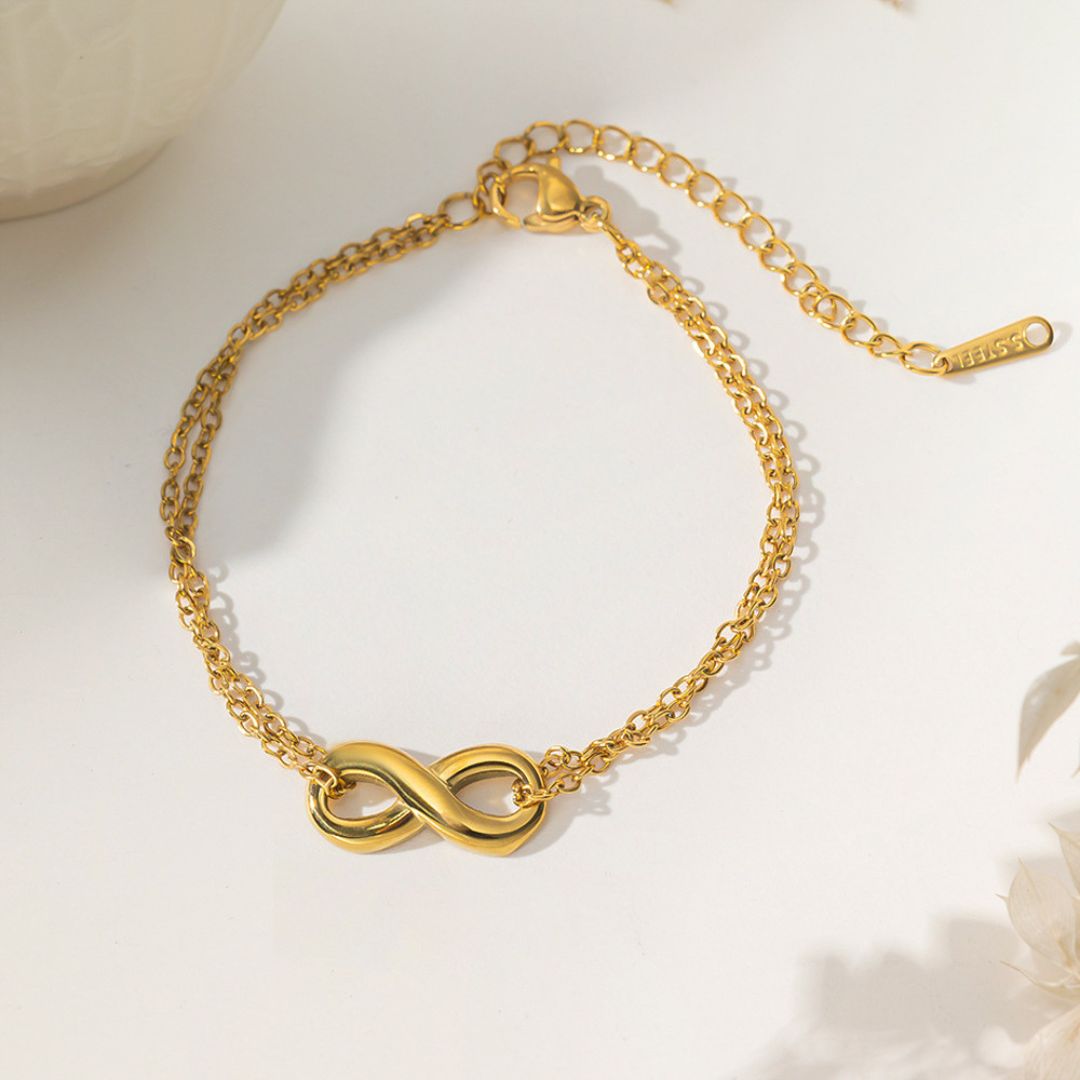 Double Chain Infinity Bracelet
