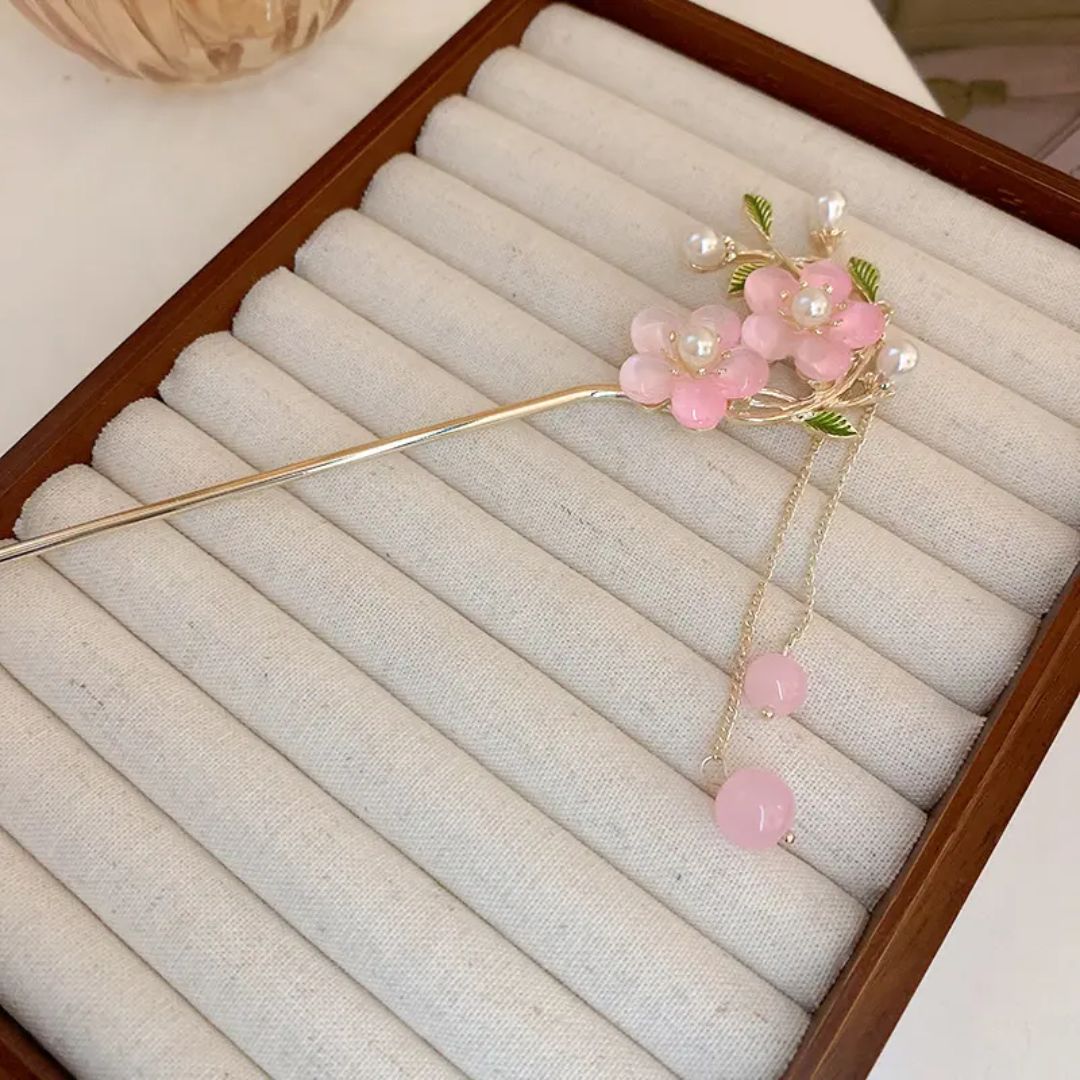 Floral Tassel Hair Stick