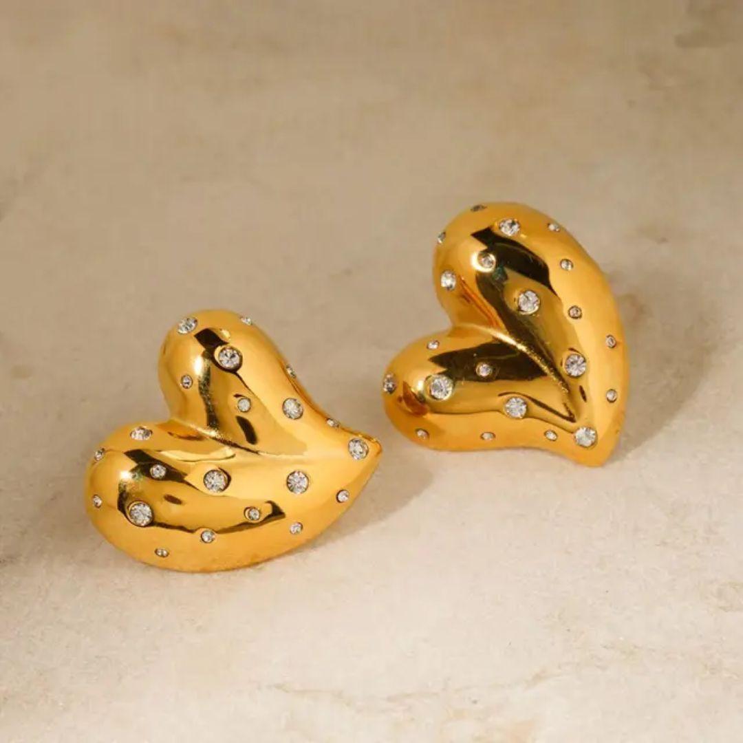 Golden Heart Earrings