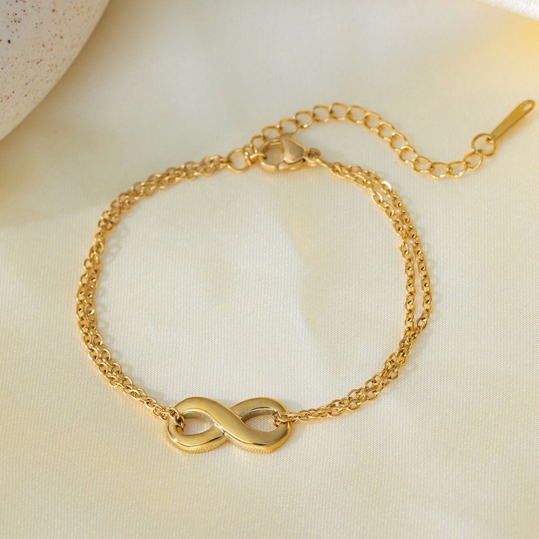 Double Chain Infinity Bracelet
