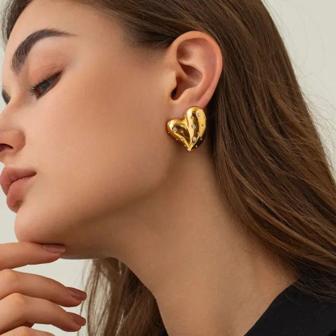 Golden Heart Earrings