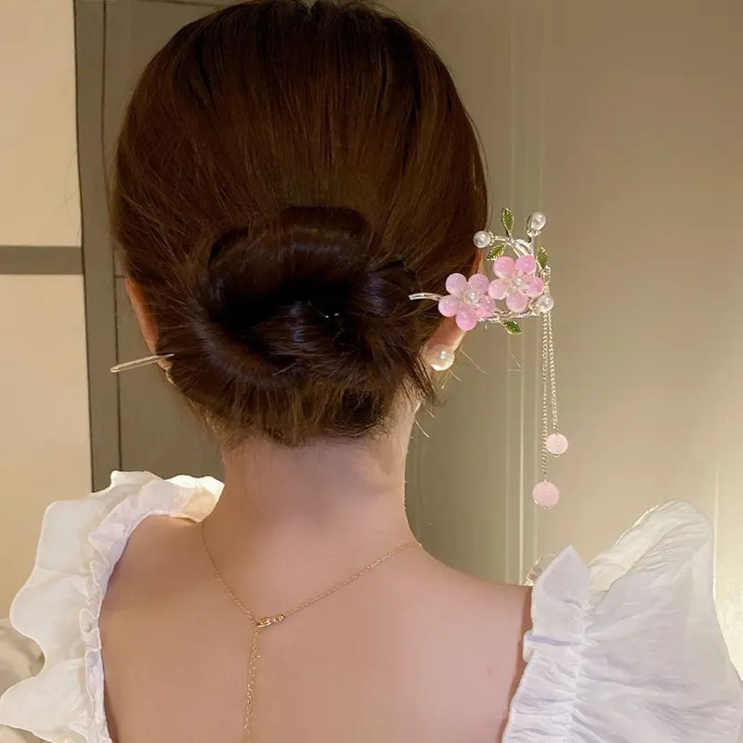 Floral Tassel Hair Stick