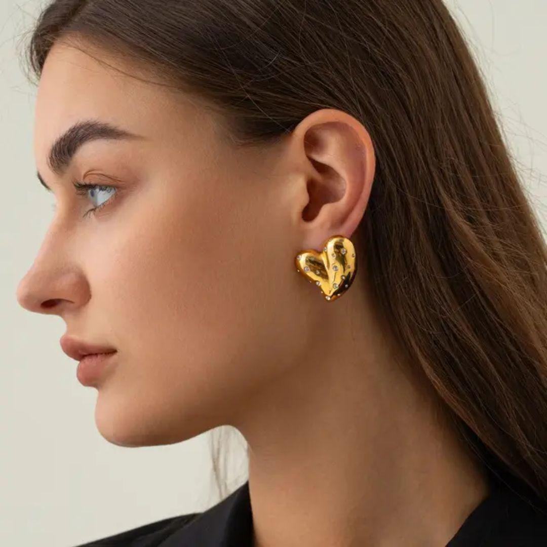 Golden Heart Earrings