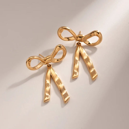 Golden bow Earrings