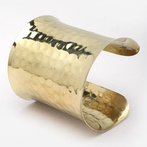 Wide Hammered Cuff Bracelet
