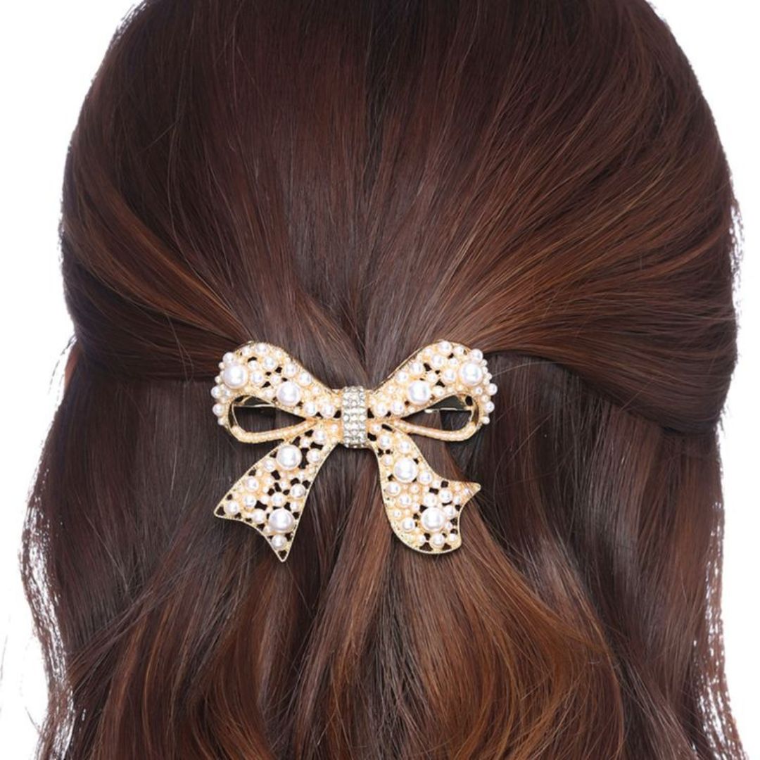 Golden Bowknot Hair Clip