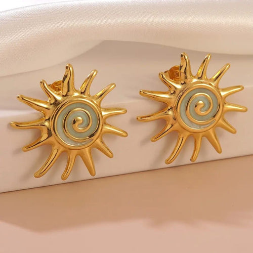 Sun-Shaped Stud Earrings