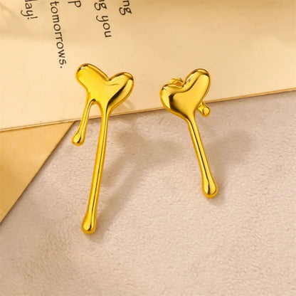 Golden Heart Statement Earrings