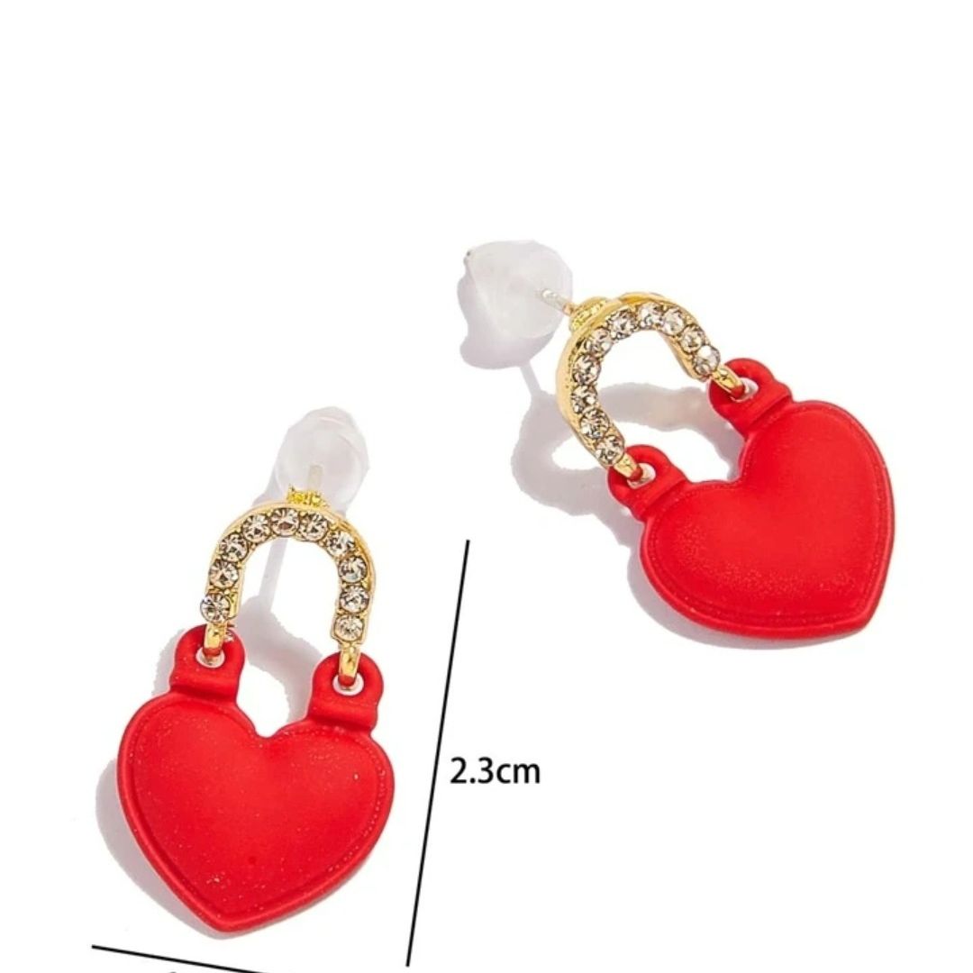 Red Little Hearts Drop earrings