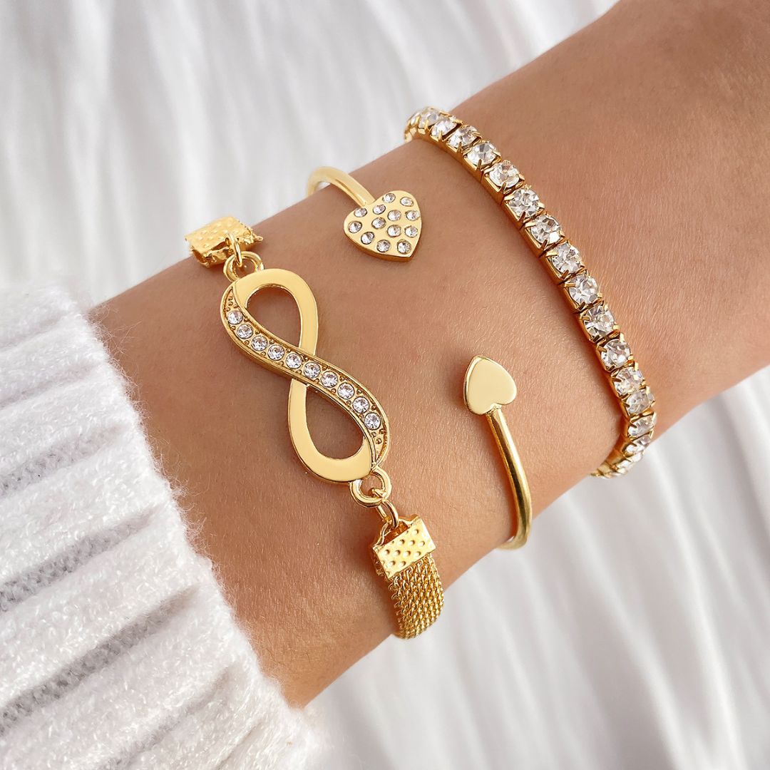 Infinity Heart Stacking Bracelets